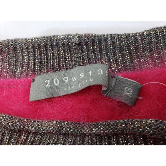 209 wst 38 Womens Sweater Long Sleeve Mock Neck 100% Cashmere Striped XS - Picture 5 of 10